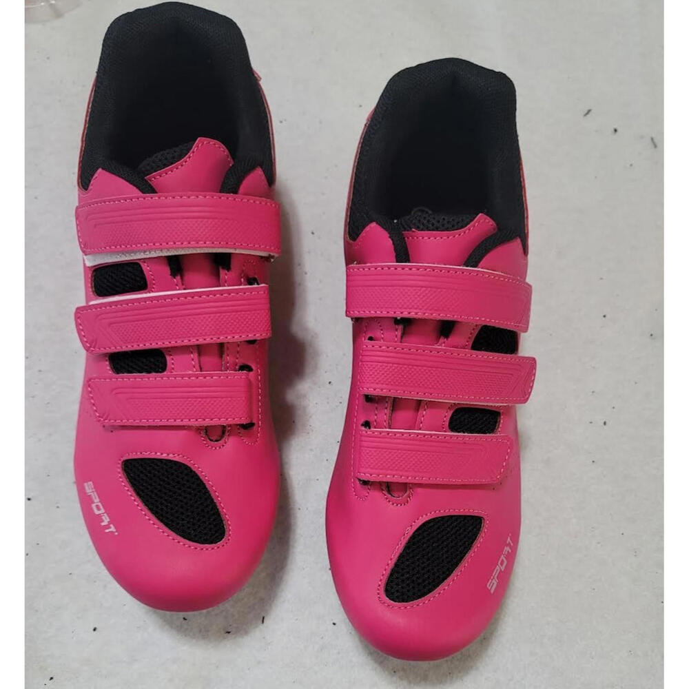 Pink Velcro Sport Cycling Shoes - Unbranded